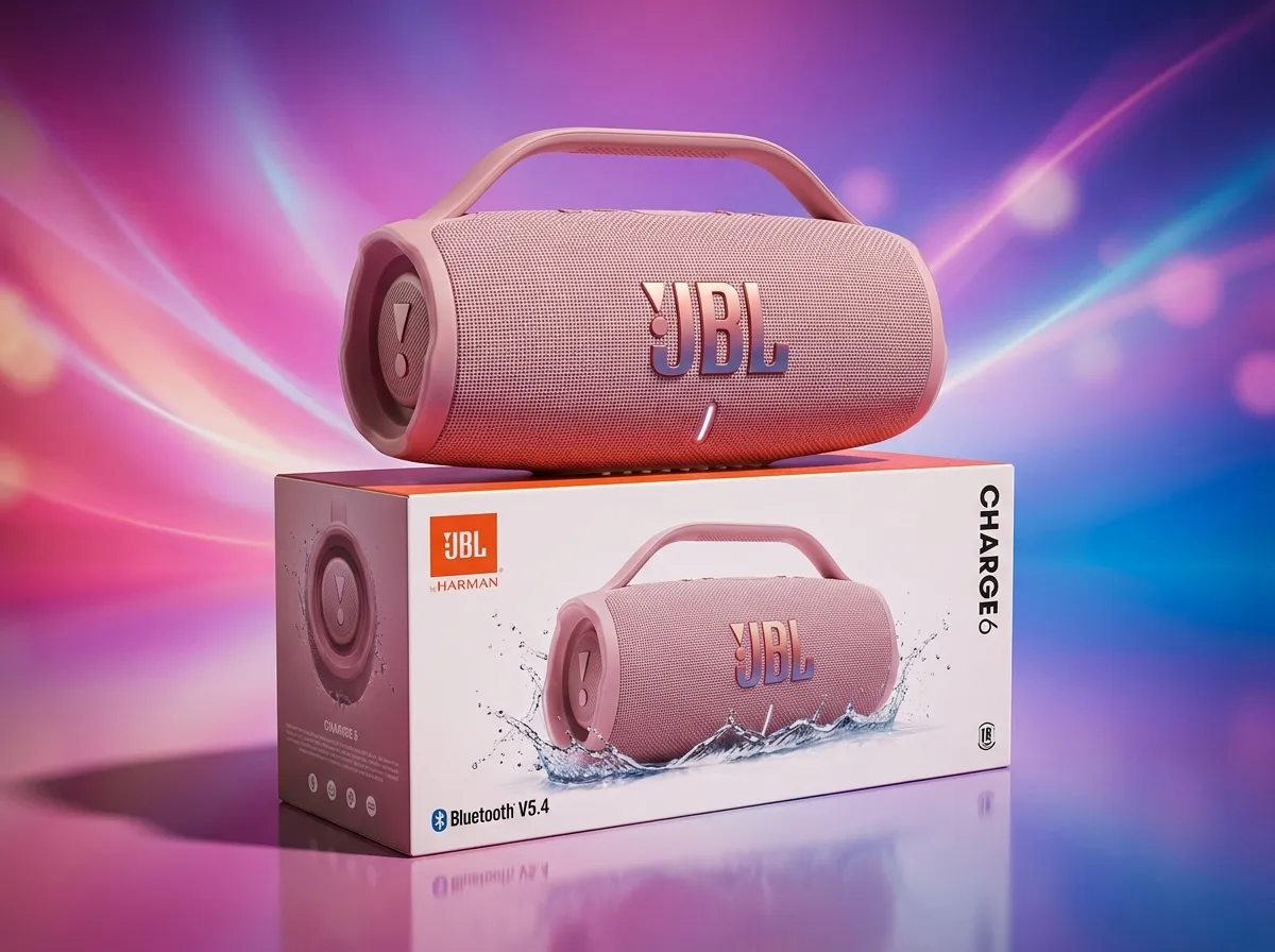 JBL Charge 6 Portable Waterproof & Drop-Proof Bluetooth Speaker with AI Sound Boost & Powerbank