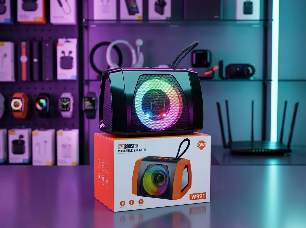 W991 Portable Wireless Bluetooth Speaker with 8W Sound, RGB Light & FM Radio
