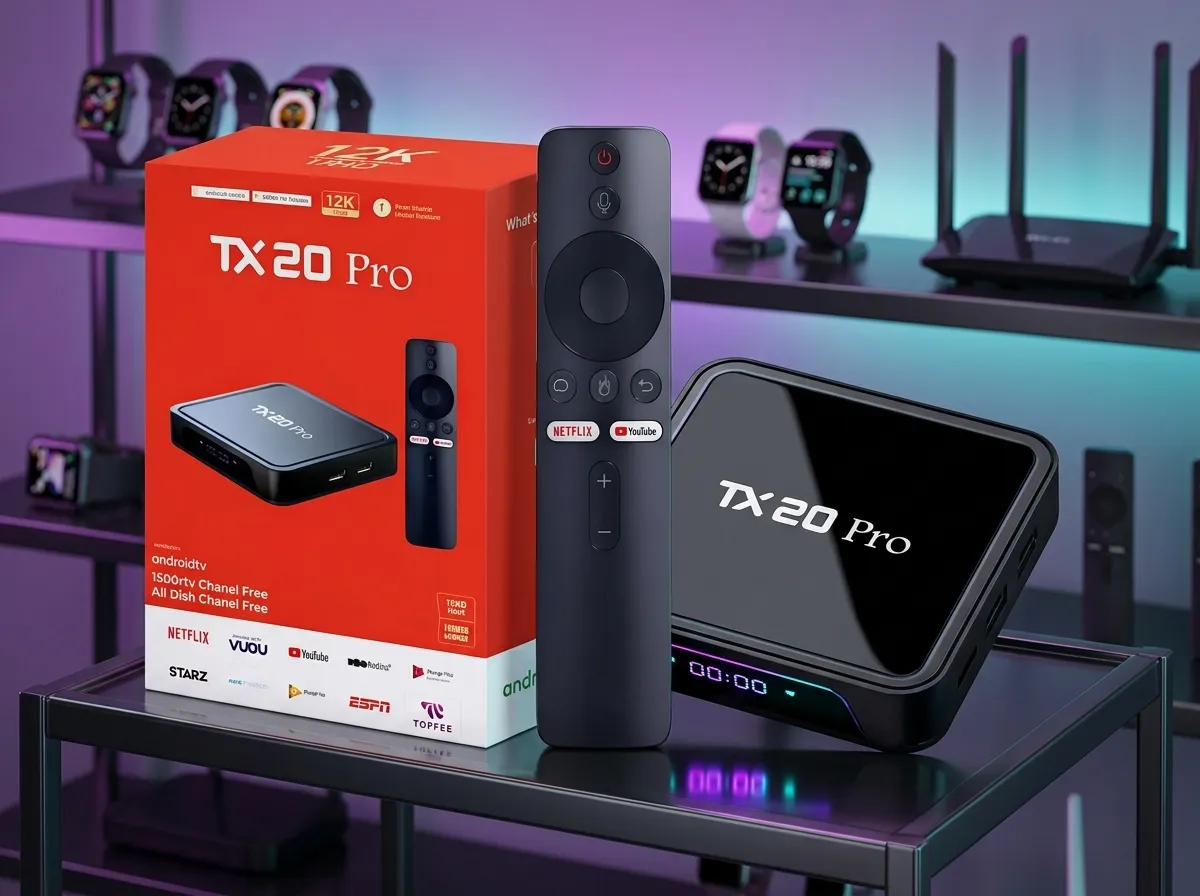 TX20 Pro 12K Ultra HD Android 15 TV Box with Dual-Band Wi-Fi, Bluetooth Voice Remote & Mali-G31 GPU