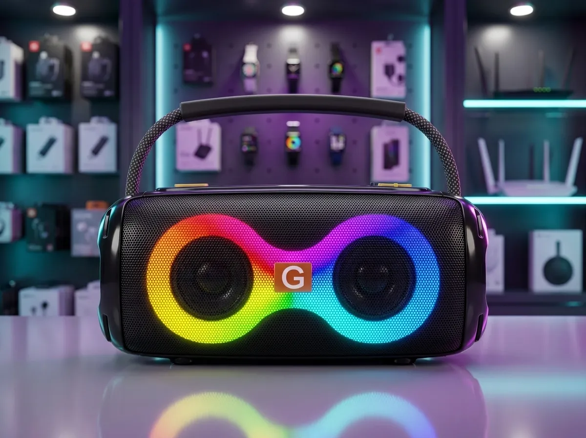 ET-312 Double 2 Inch Portable Wireless Bluetooth Speaker with RGB LED Light & 4000mAh Battery